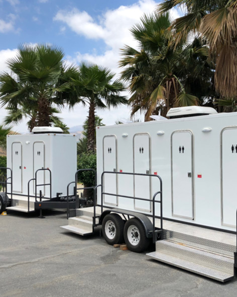 The Cathedral, a three-stall ADA-accessible luxury restroom trailer.